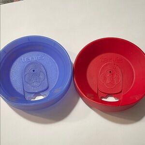 Tervis replacement Blue and Red Lids for insulated cups.